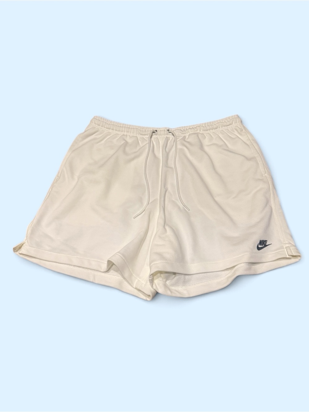 Nike Men's -White Athletic Shorts with Drawstring